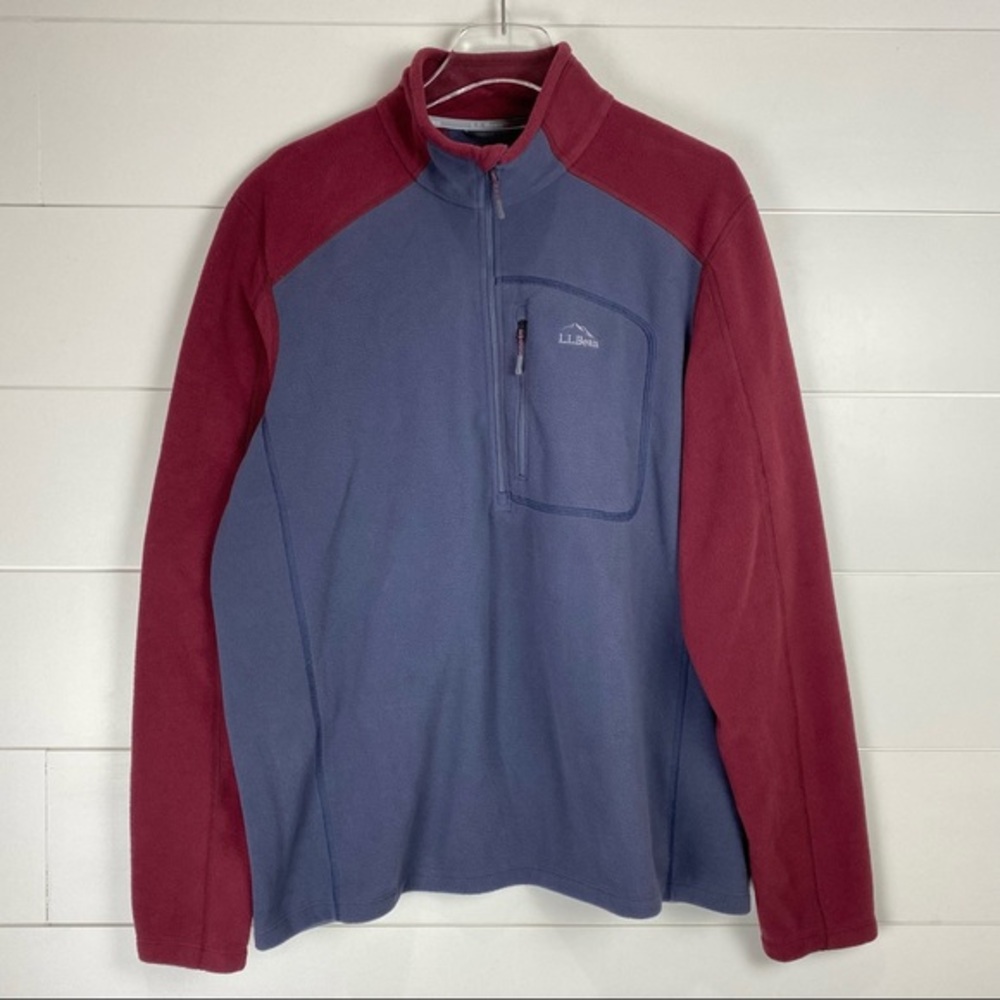 LL Bean fleece 1/2 zip pullover jacket large Reg